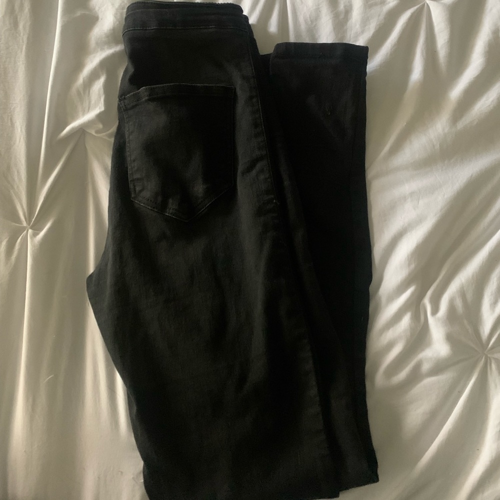 topshop black joni jeans
